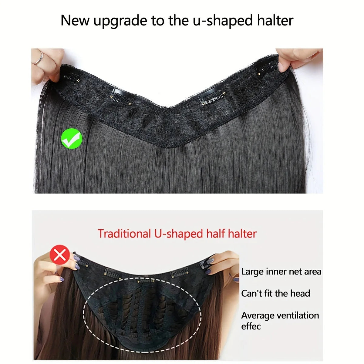 22-Inch V-Shaped Layered Hair Extension for Instant Volume