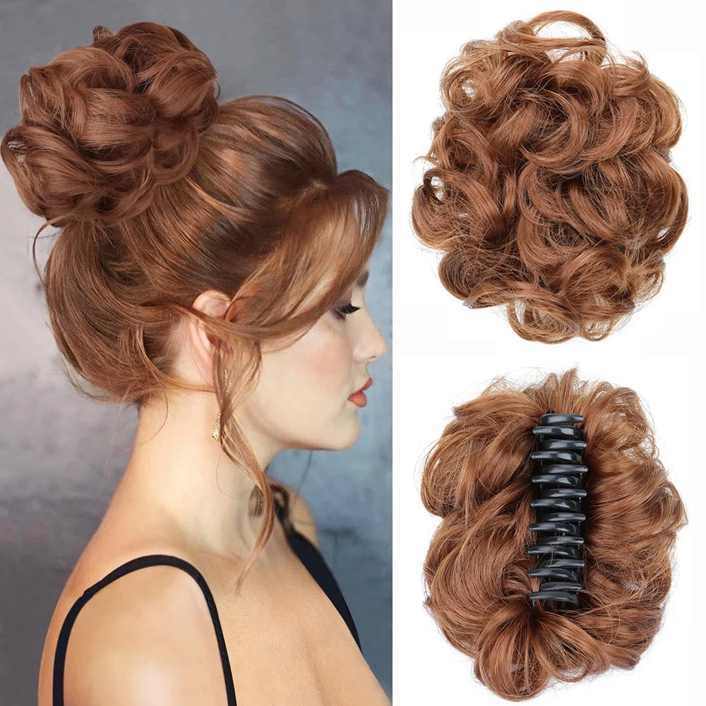 Messy Wavy Bun Hair Extension with Claw Clip for Instant Volume - 14