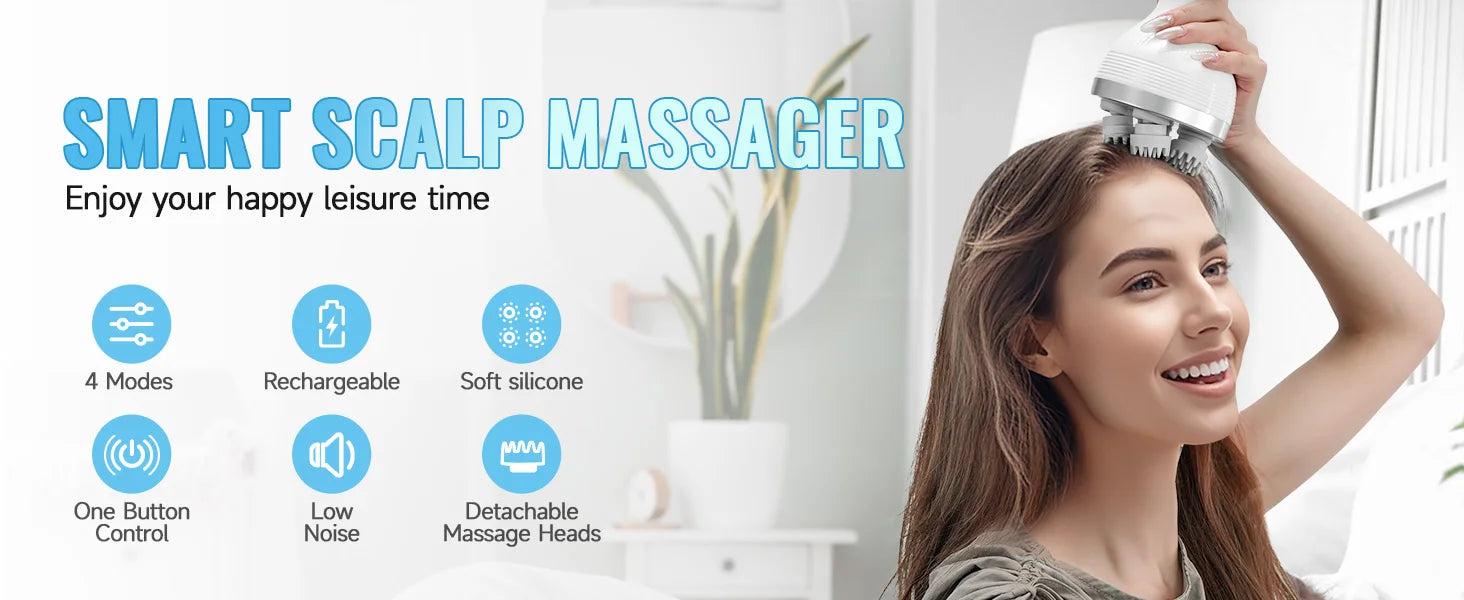 Electric Waterproof Scalp and Body Massager for Stress Relief - 6