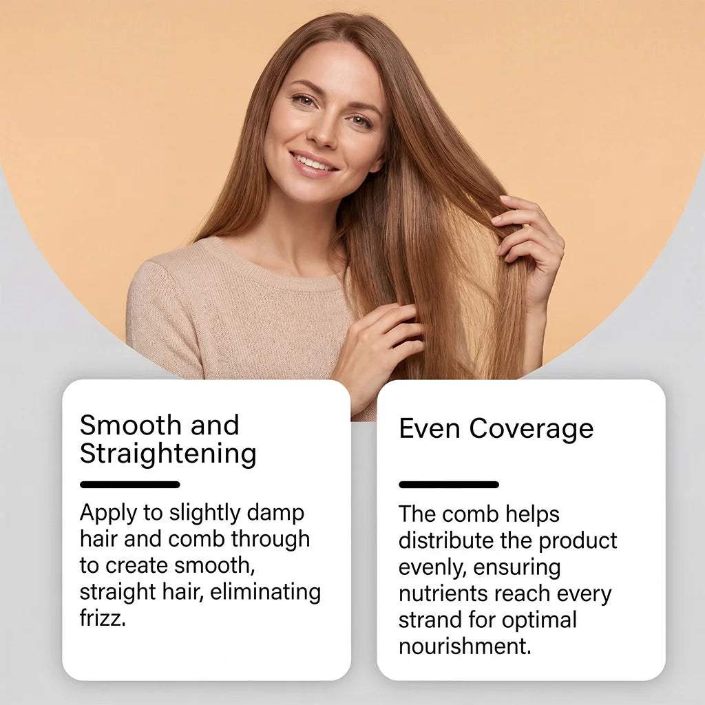 One-Step Hair Straightening Cream with Built-In Comb for Silky Smooth Hair - 8
