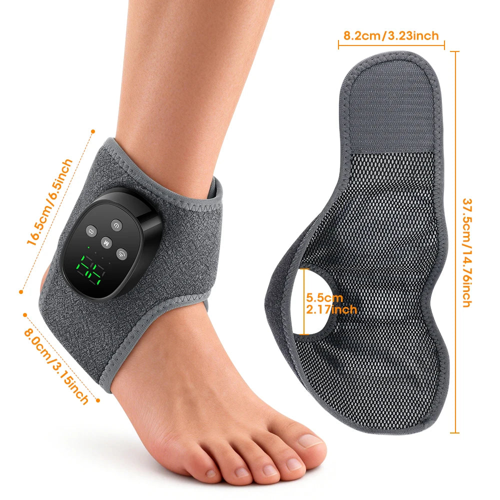 Cordless Heated Ankle Vibration Massager for Pain Relief and Relaxation - 18