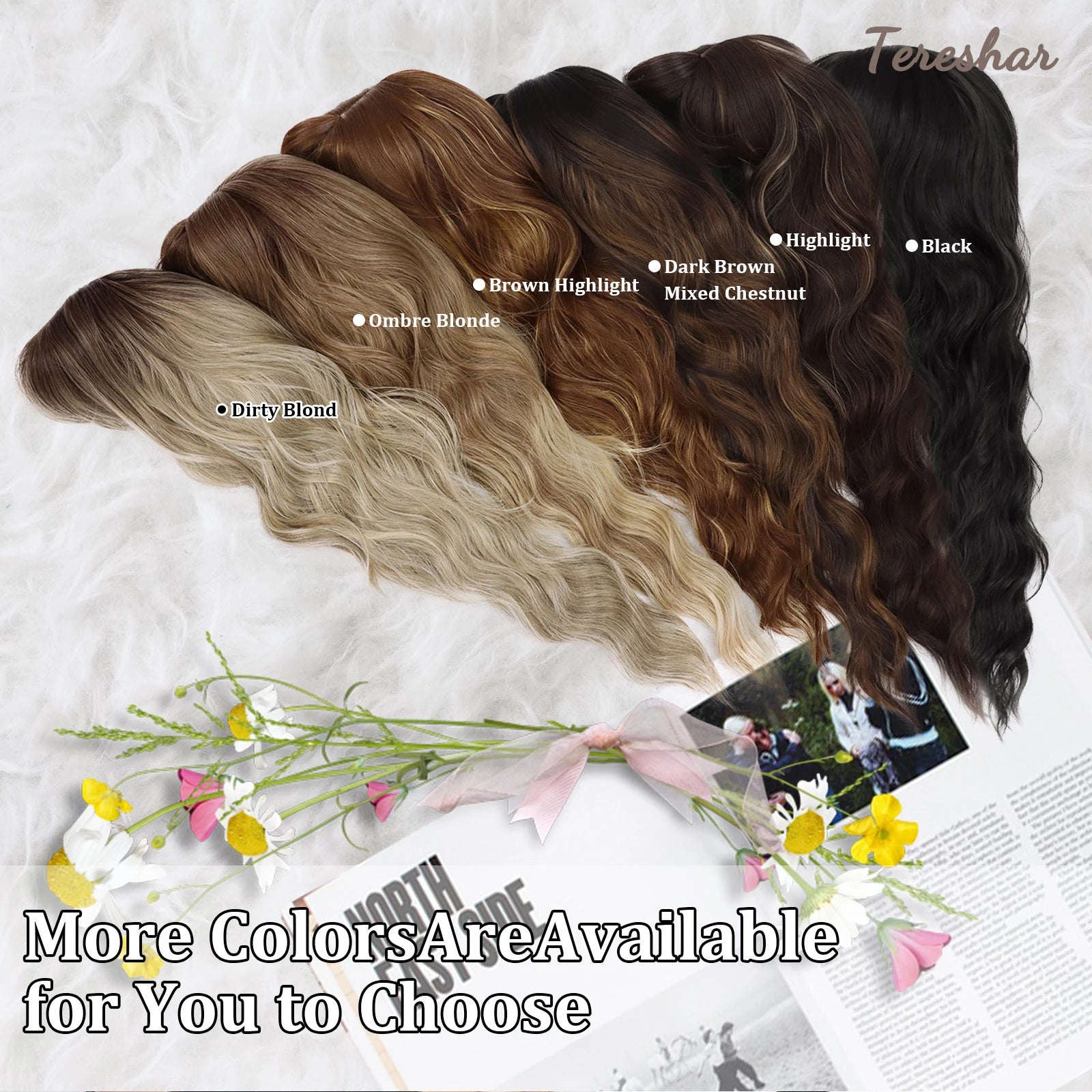 Long Wavy Synthetic Wig with Bangs for Daily Use and Parties - 6