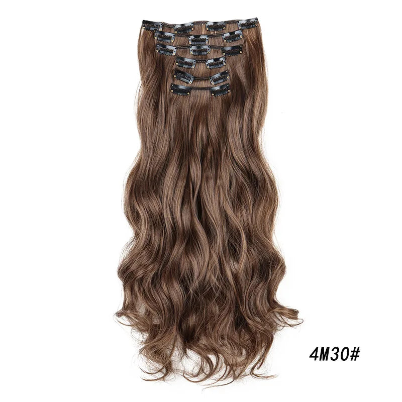 18-Inch Curly Clip-In Hair Extensions for Instant Volume - 22