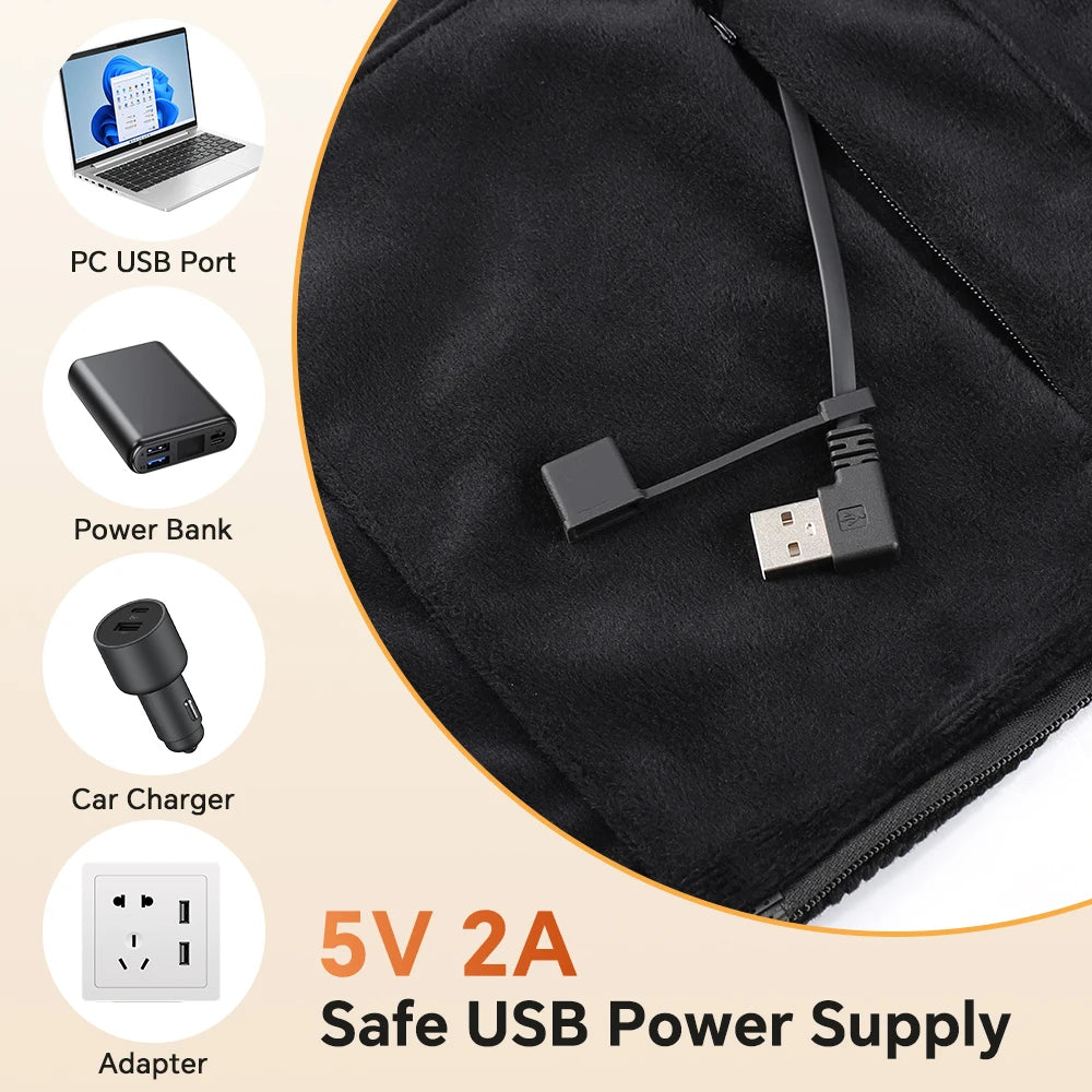 USB Powered Graphene Heated Hooded Shawl for Home and Office Comfort