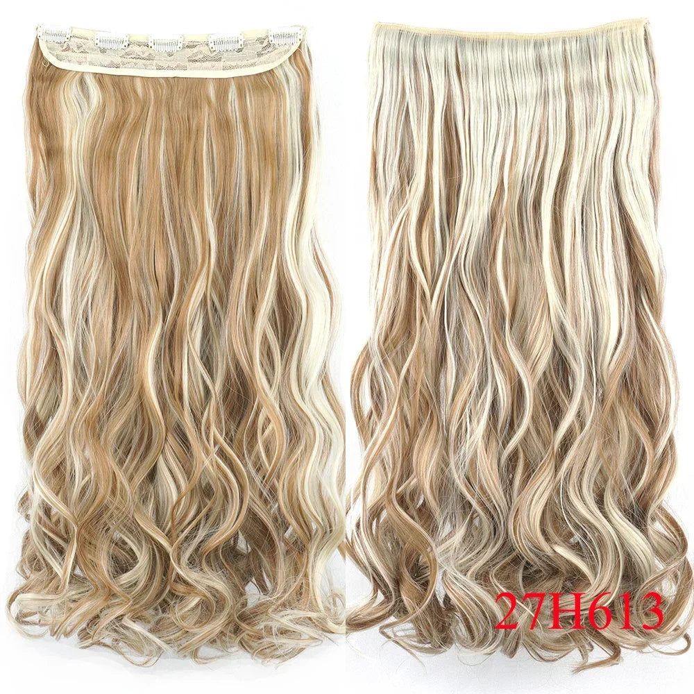 Wavy Clip-In Synthetic Hair Extensions for Instant Volume - 3