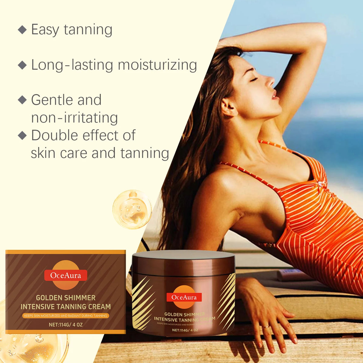 Intensive Tanning Accelerator Cream for Radiant Sunless Bronze Skin
