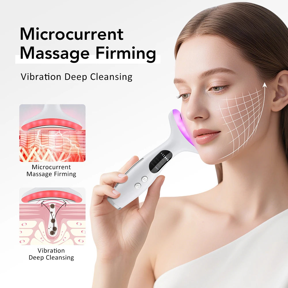 7-Color LED Neck and Face Lifting Massager for Skin Tightening