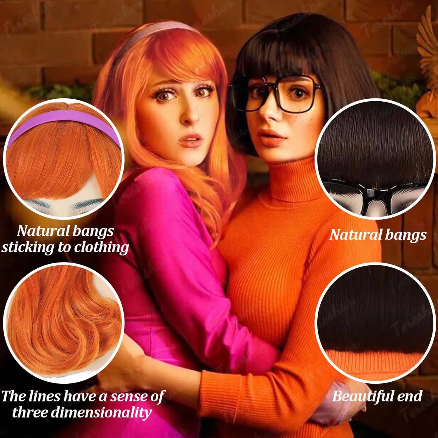 Character Cosplay Costume Wig Set for Halloween and Themed Parties - 6
