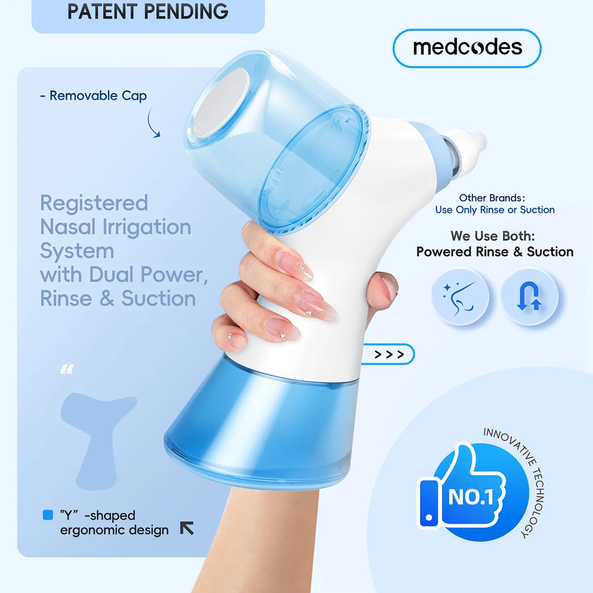 Portable Electric Nasal Rinse and Water Flosser Combo for Sinus Relief