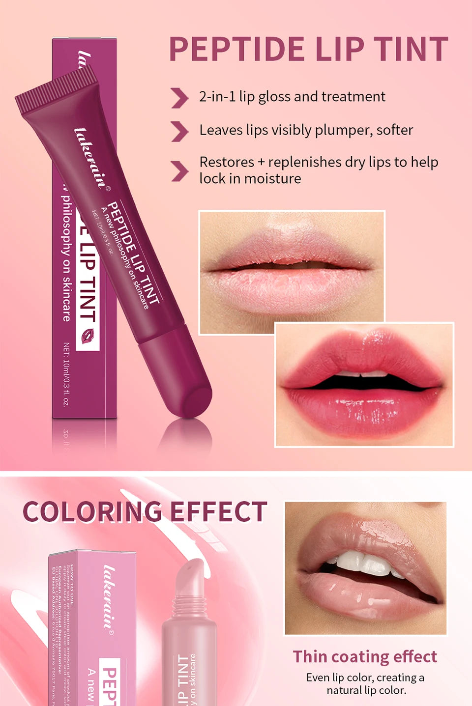 Peptide Moisturizing Lip Tint for Soft and Hydrated Lips - 10