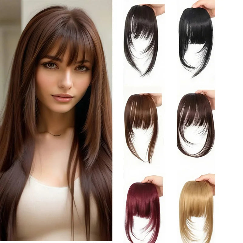 Clip-In Wispy Fringe Bangs with Sideburns for Natural Hair Transformation