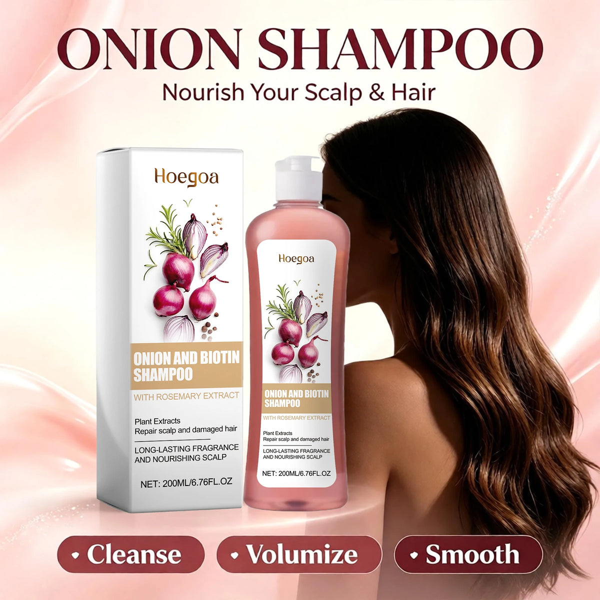 Onion and Biotin Shampoo for Hair Growth and Scalp Repair