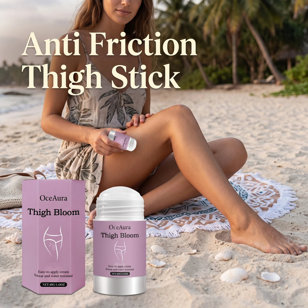 Anti-Chafe Thigh Balm Stick for Skin Protection and Friction Relief