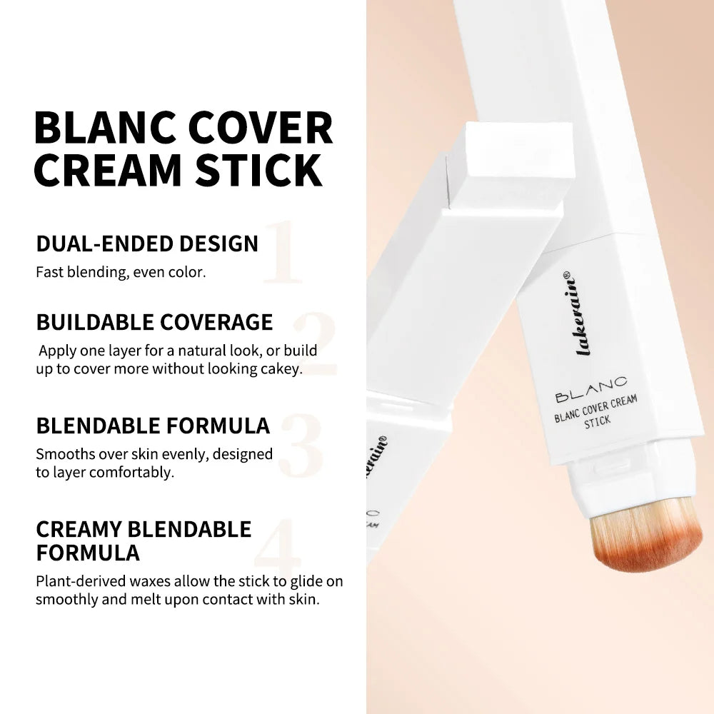 Color Changing Foundation Stick with Built-in Brush for Flawless Skin