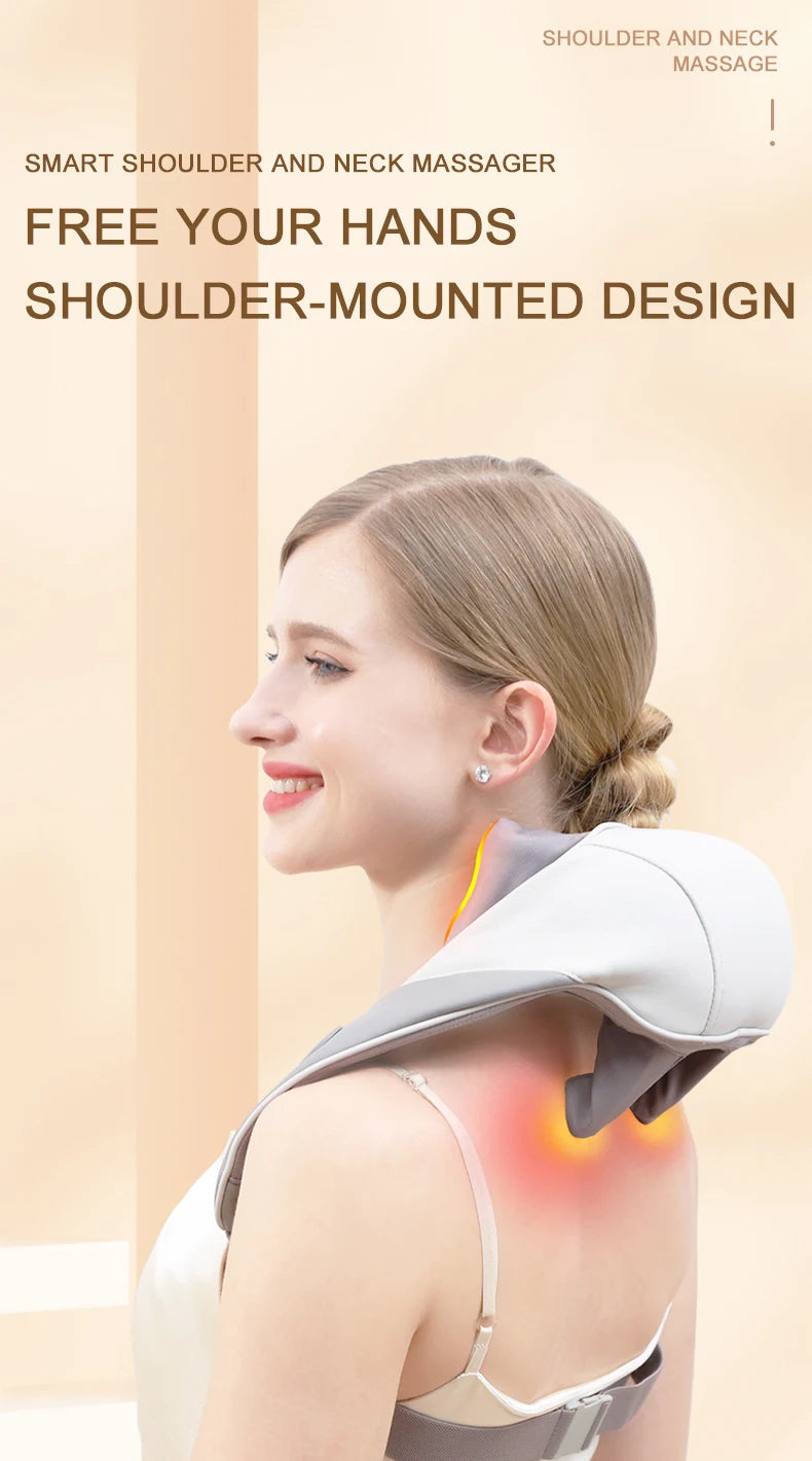 Wireless 6D Neck and Shoulder Massage Pillow with Deep Tissue Heat Therapy - 7
