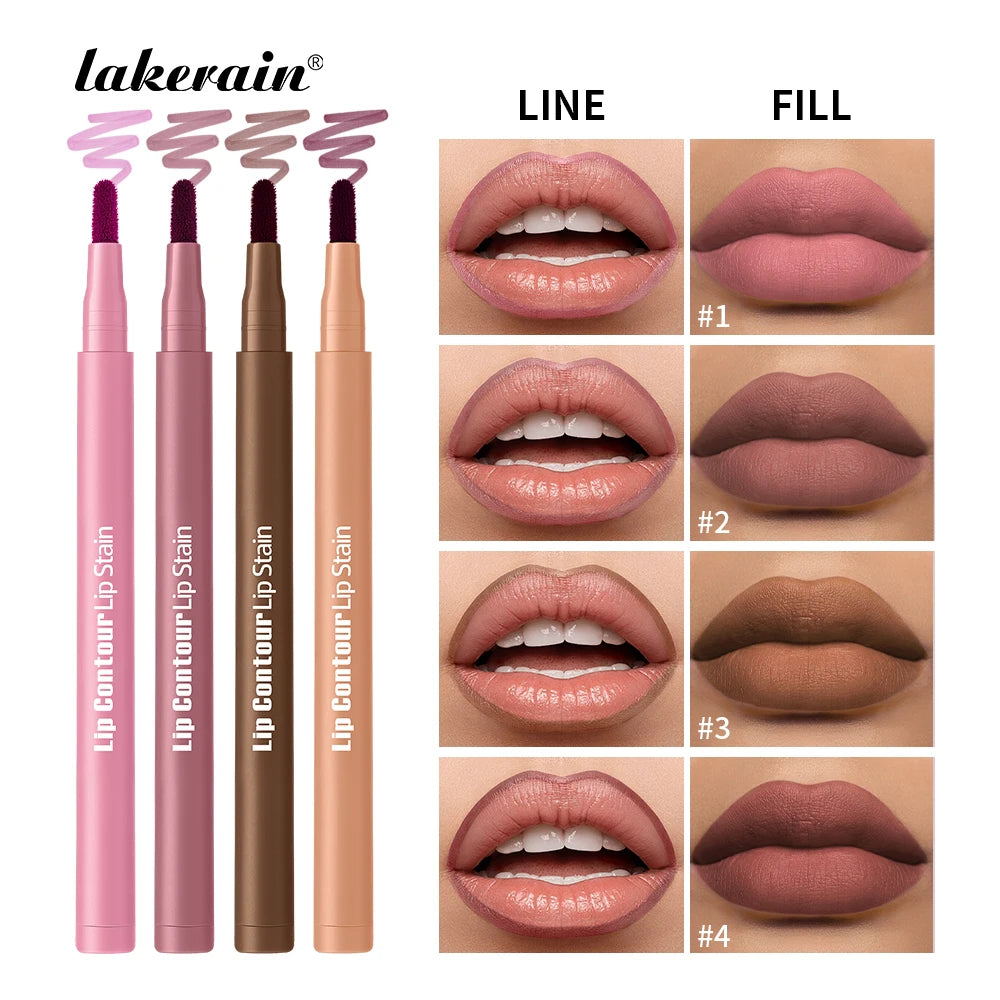 Dual-Sided Long-Lasting Lip Contour Stain and Liner Pen - 1
