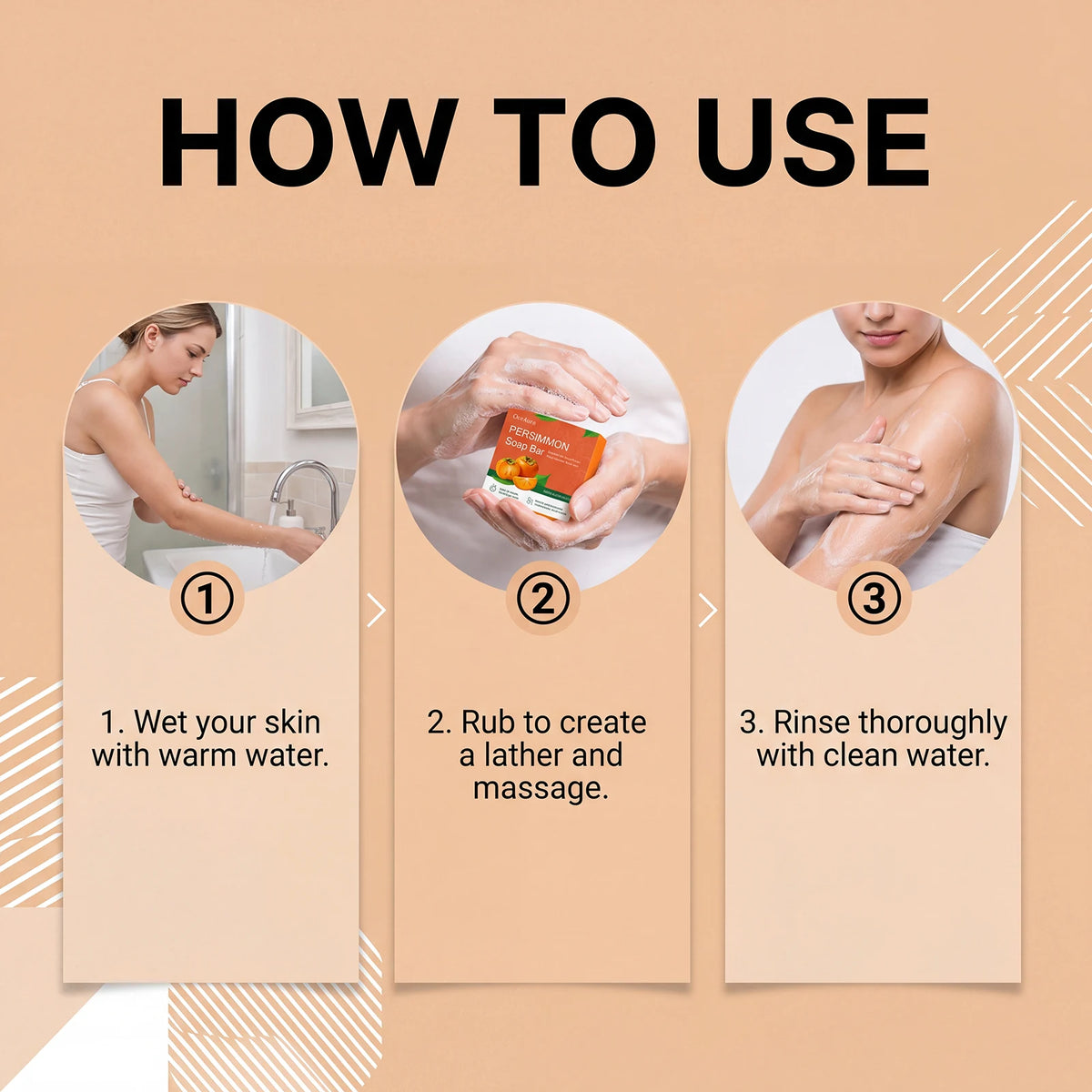Persimmon Soap Bar for Natural Odor Control and Gentle Skin Exfoliation