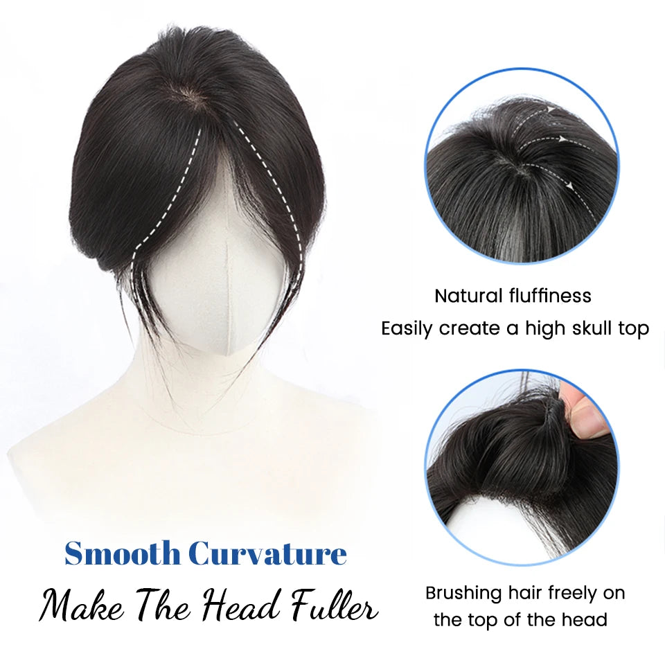 Clip-In Hair Topper Bangs Extension for Natural Volume and Style