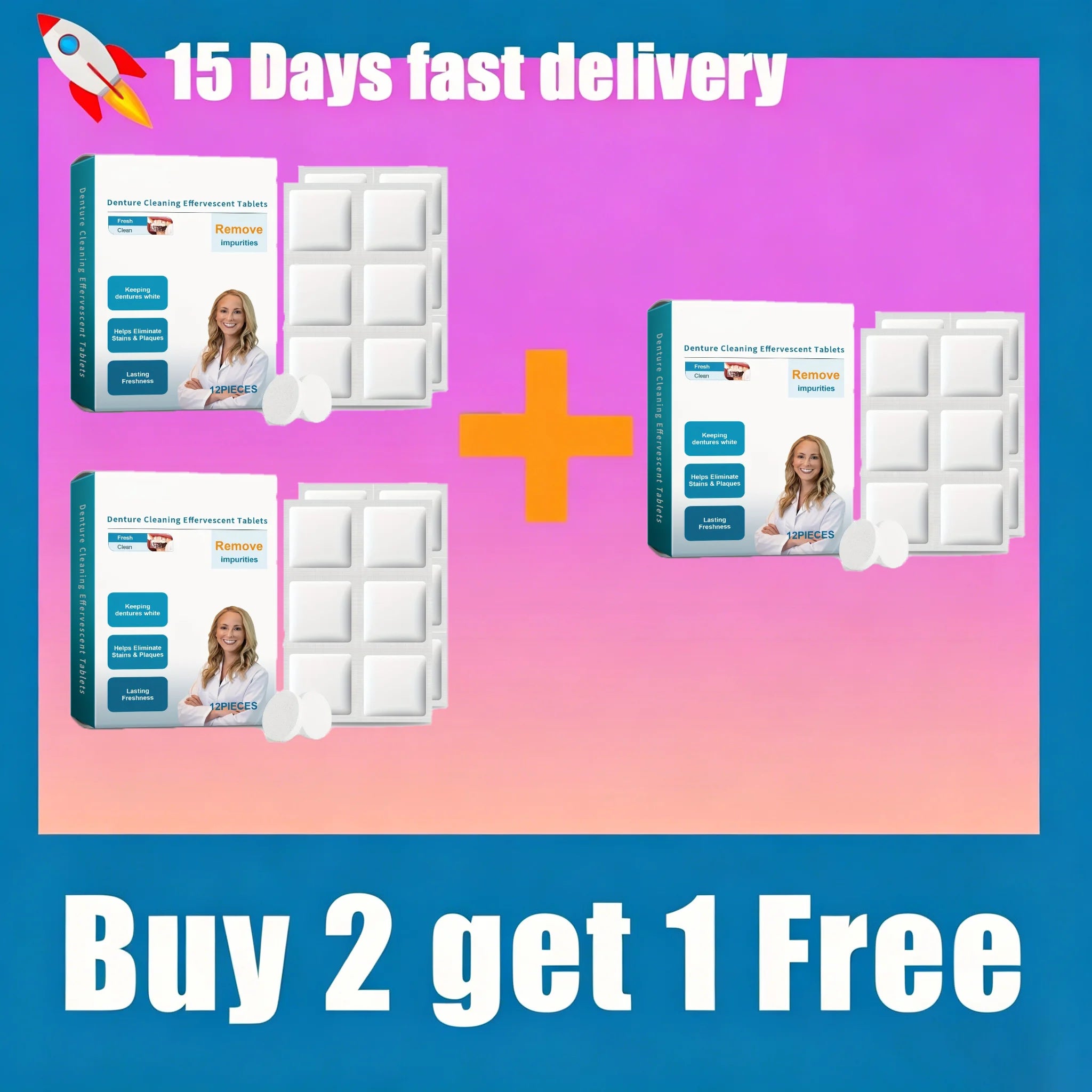 Effervescent Denture and Retainer Cleaning Tablets for Deep Stain Removal - 7