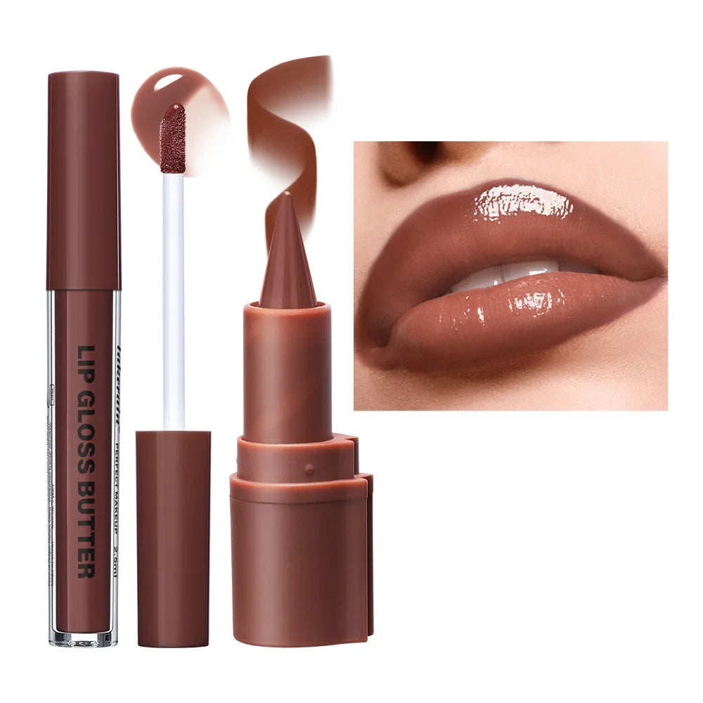 Hydrating 3D Lip Liner and Gloss Makeup Set for Perfect Defined Lips