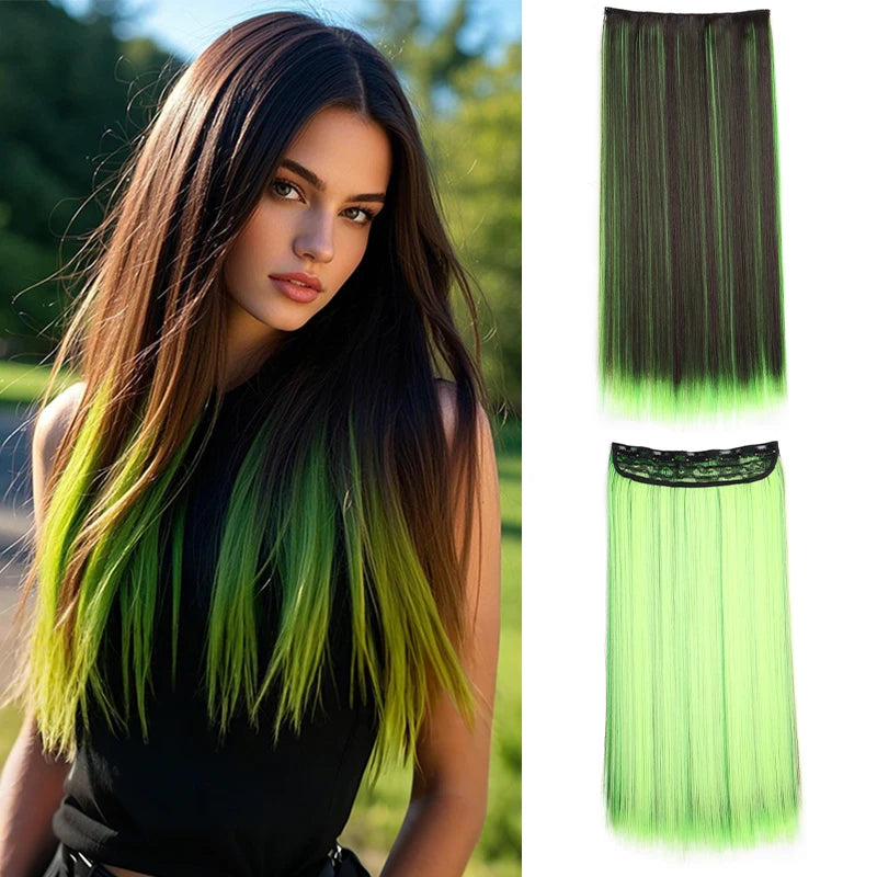 Long Straight One Piece Clip In Hair Extensions for Women