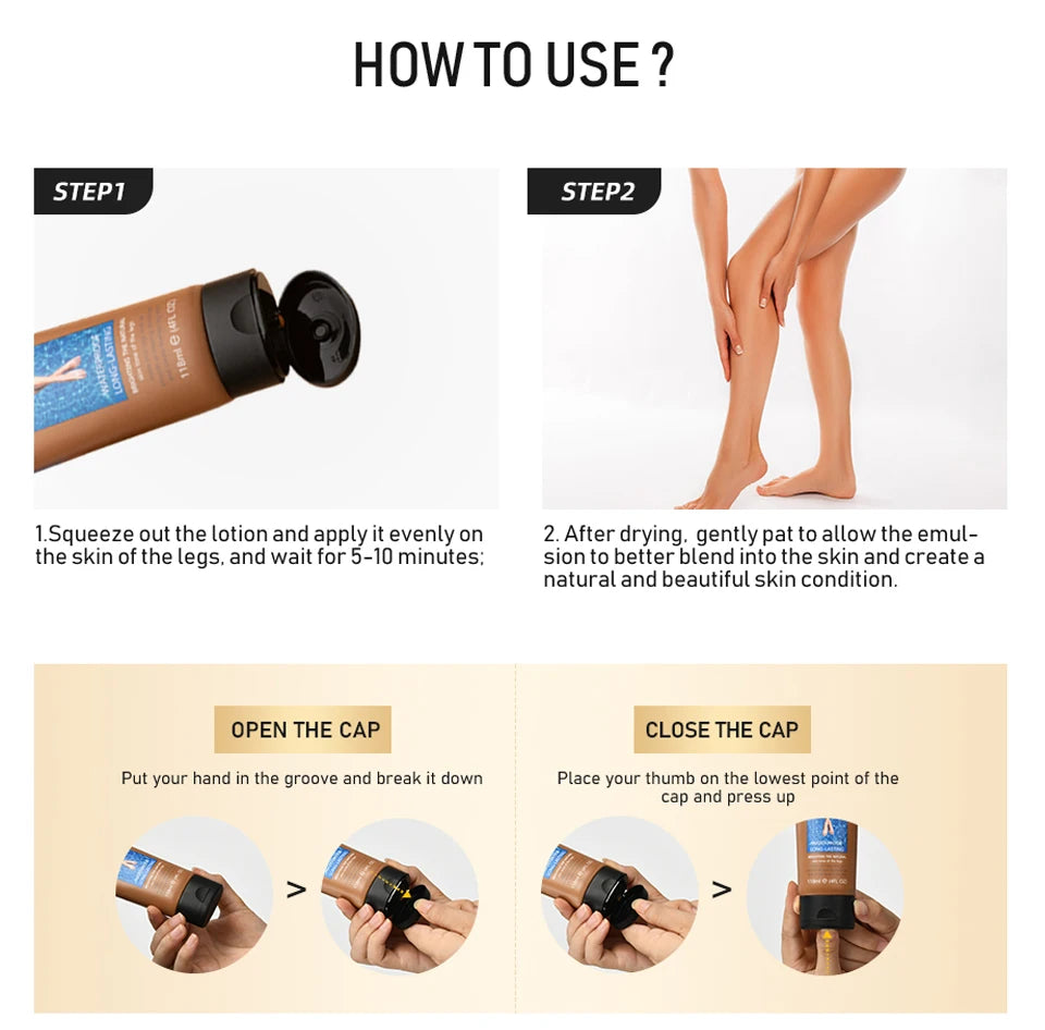 Waterproof Body Foundation and Leg Makeup Perfector with Application Glove - 14