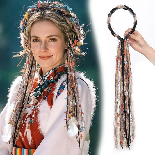 Boho Tassel Braided Hairband Headpiece
