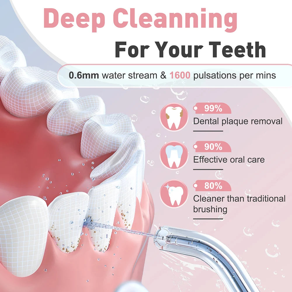 Portable Electric Water Flosser for Deep Teeth Cleaning and Gum Health