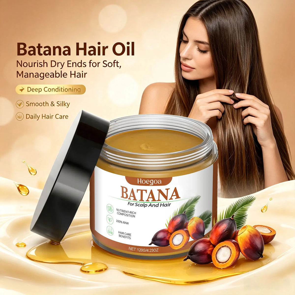 Batana Oil Hair Repair Mask for Dry Damaged Hair and Scalp Nourishment