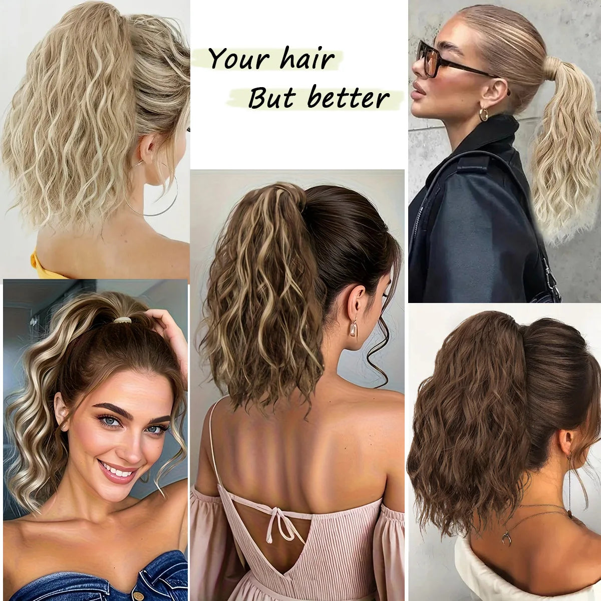 Short Curly Water Ripple Ponytail Hair Extension for Instant Volume - 9