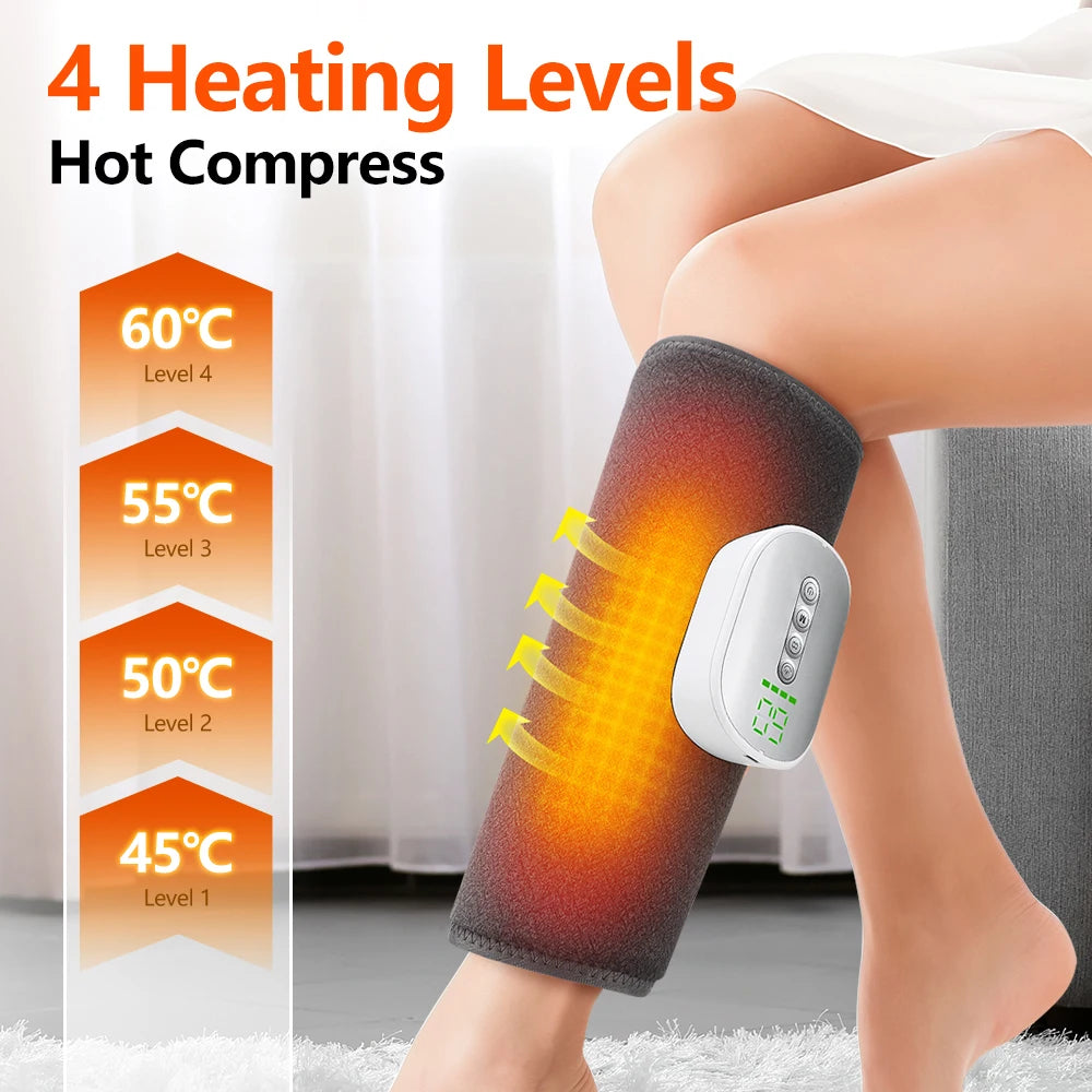 Cordless Air Compression Leg Massager with Soothing Heat for Recovery - 4
