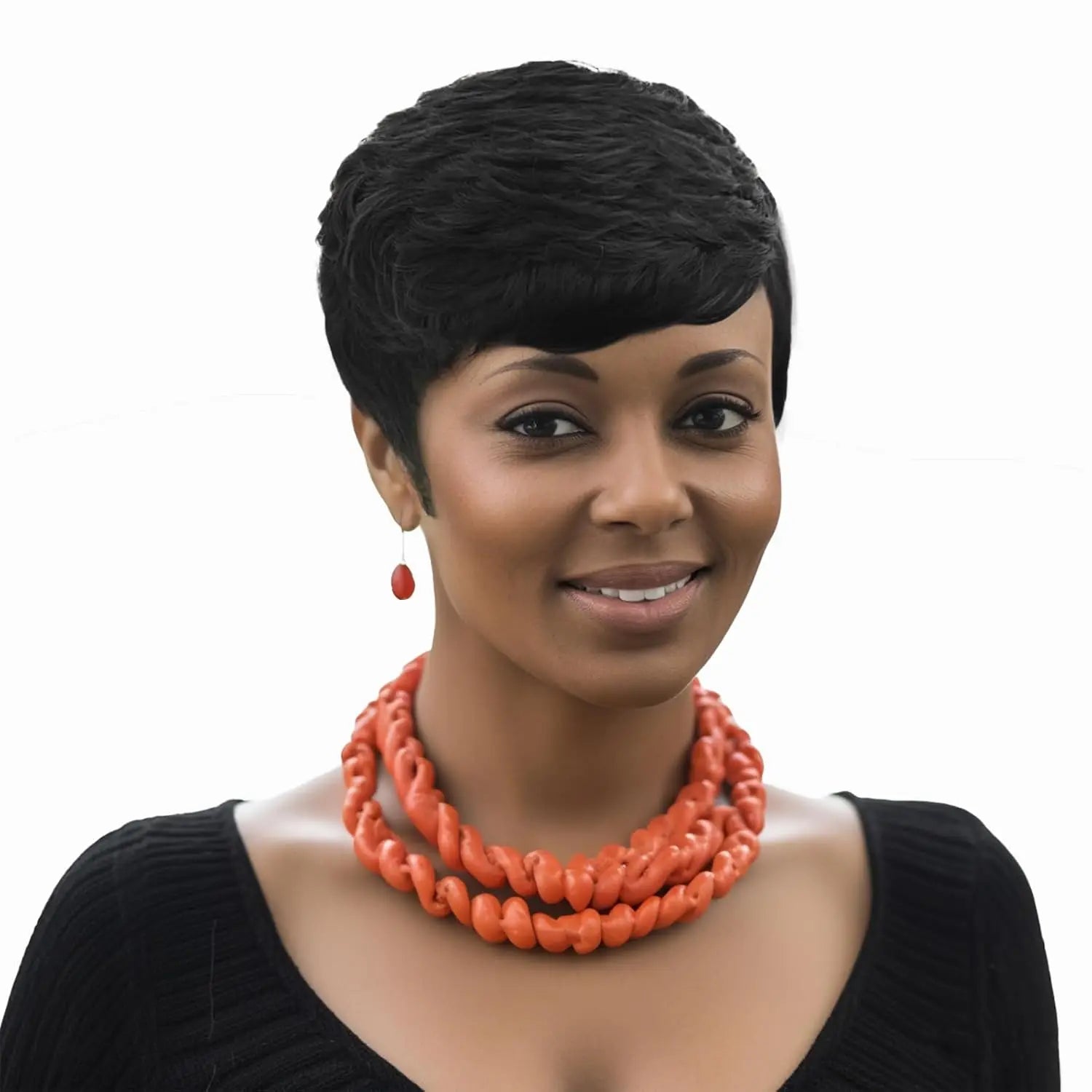 Short Wavy Pixie Cut Wig for Daily Wear - 1