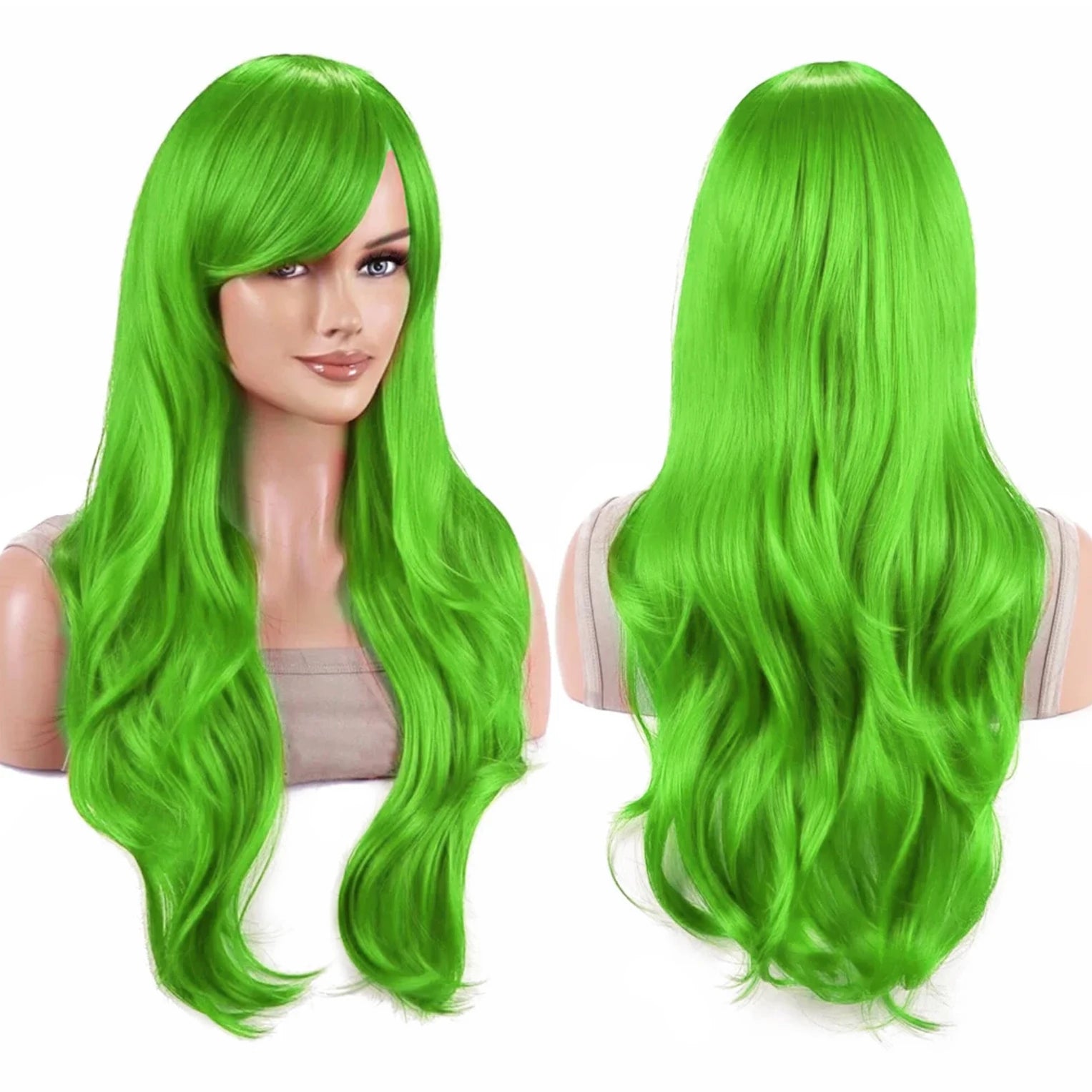 Long Wavy Teal Green Cosplay Wig for Anime Costumes - 7