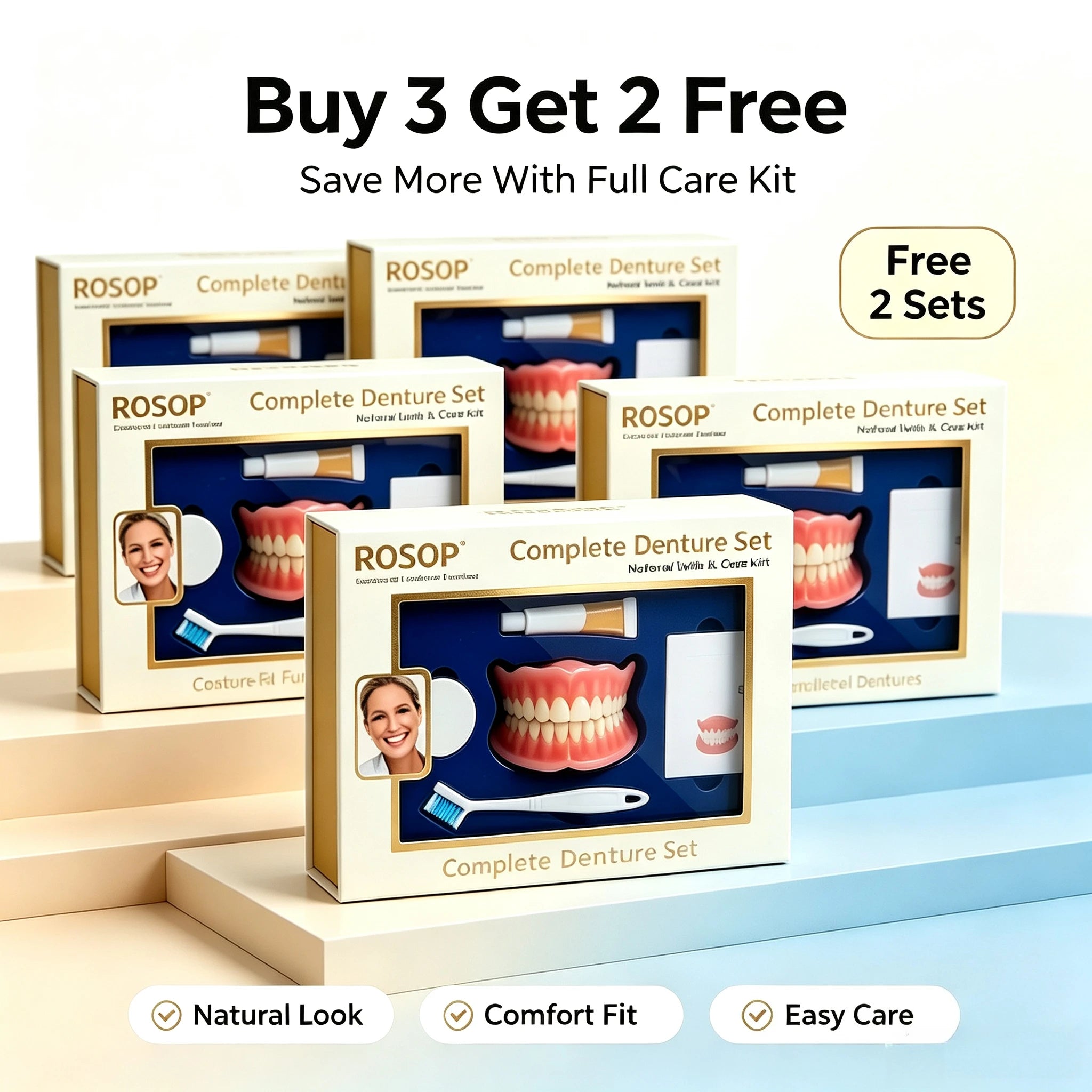 Custom Silicone Cosmetic Denture Set for Natural Smile Transformation - 13