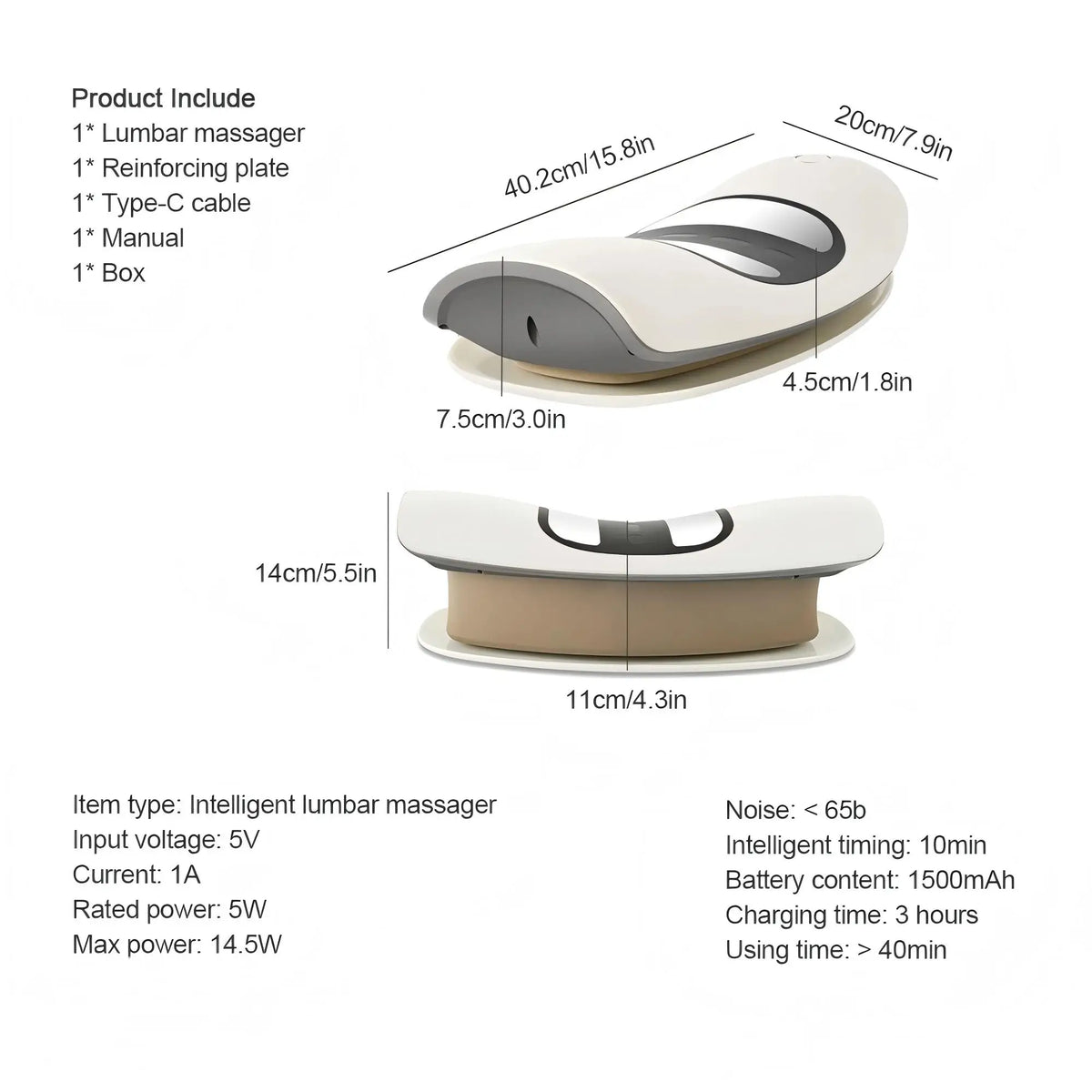 Electric Lumbar Traction Massager with Adjustable Airbag Support