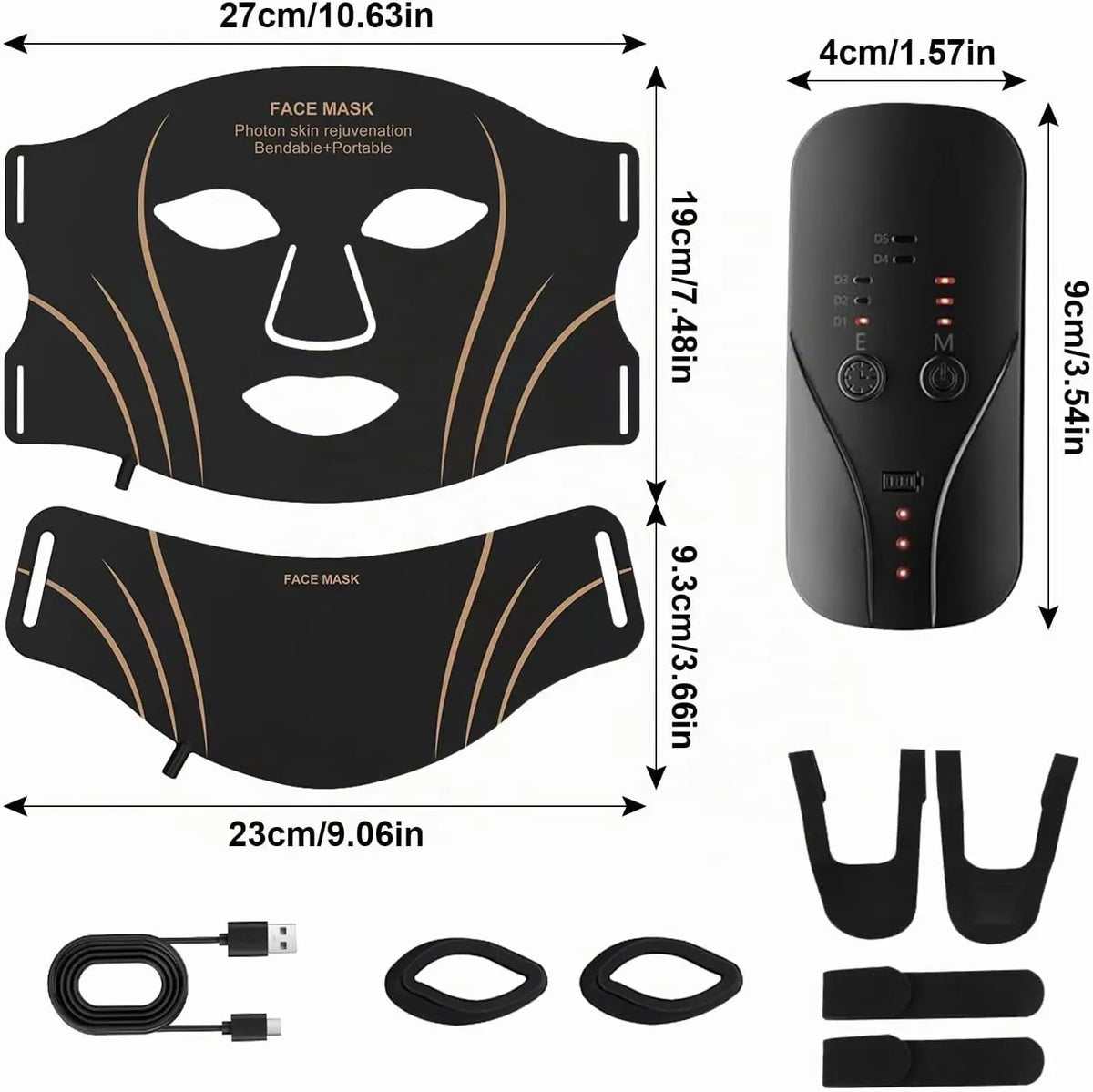 7-Color LED Photon Face and Neck Mask for Skin Rejuvenation and Lifting