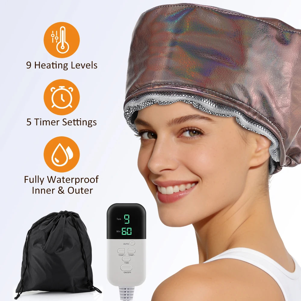 Electric Thermal Hair Steamer Cap for Deep Conditioning Treatments