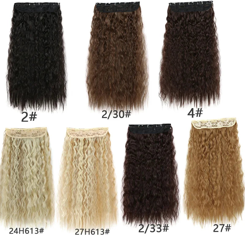 24-Inch Kinky Curly One-Piece Clip-In Hair Extension - 4