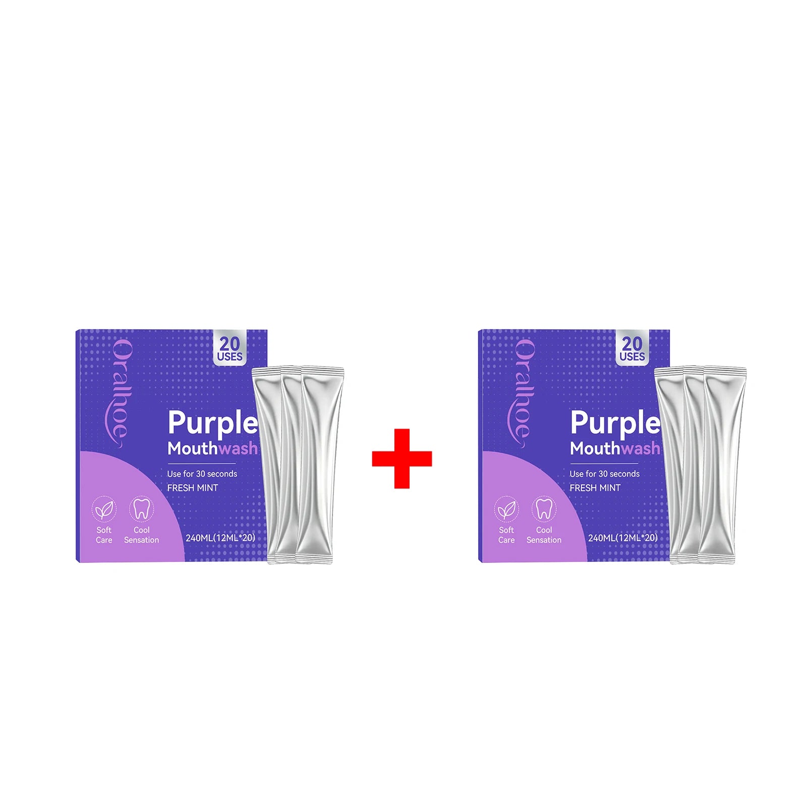 Portable Single-Use Purple Mouthwash Sachets for Fresh Breath On-the-Go - 13