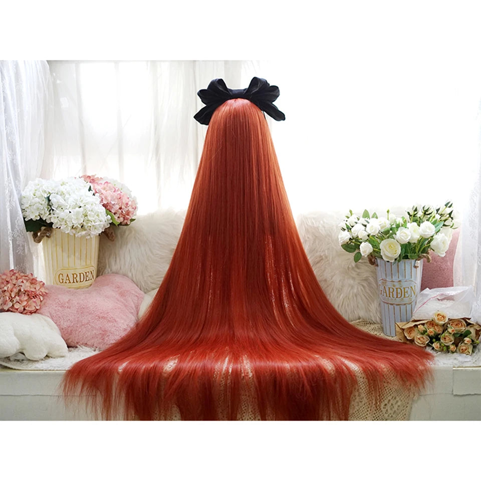 110cm Extra Long Wavy Cosplay Lolita Wig with Bangs