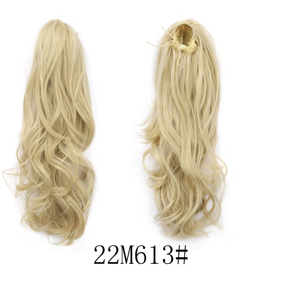 22-Inch Wavy Drawstring Ponytail Extension - 18