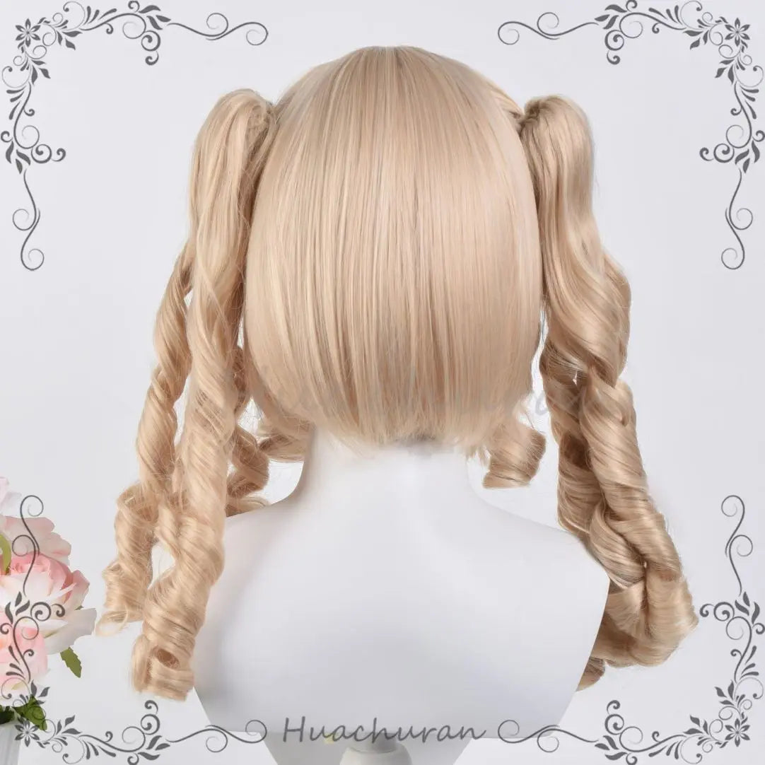 Blonde Curly Pigtail Lolita Cosplay Wig
