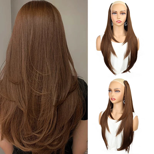22-Inch V-Shaped Layered Straight Hair Extension for Volume