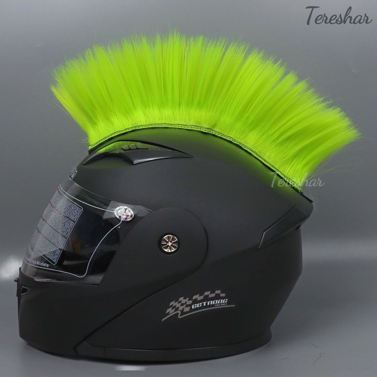 Adhesive Mohawk Helmet Wig for Motorcycle and Ski Helmets