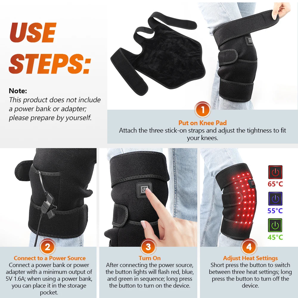 Red Light Therapy Heated Knee Brace for Joint Pain and Muscle Relief - 6