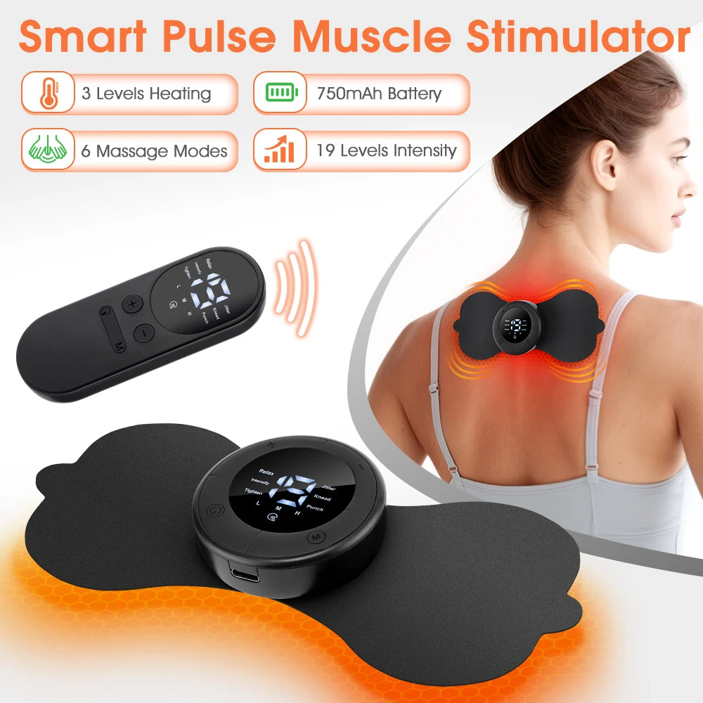 Portable Electric Body Massage Patch with Remote for Pain Relief - 18