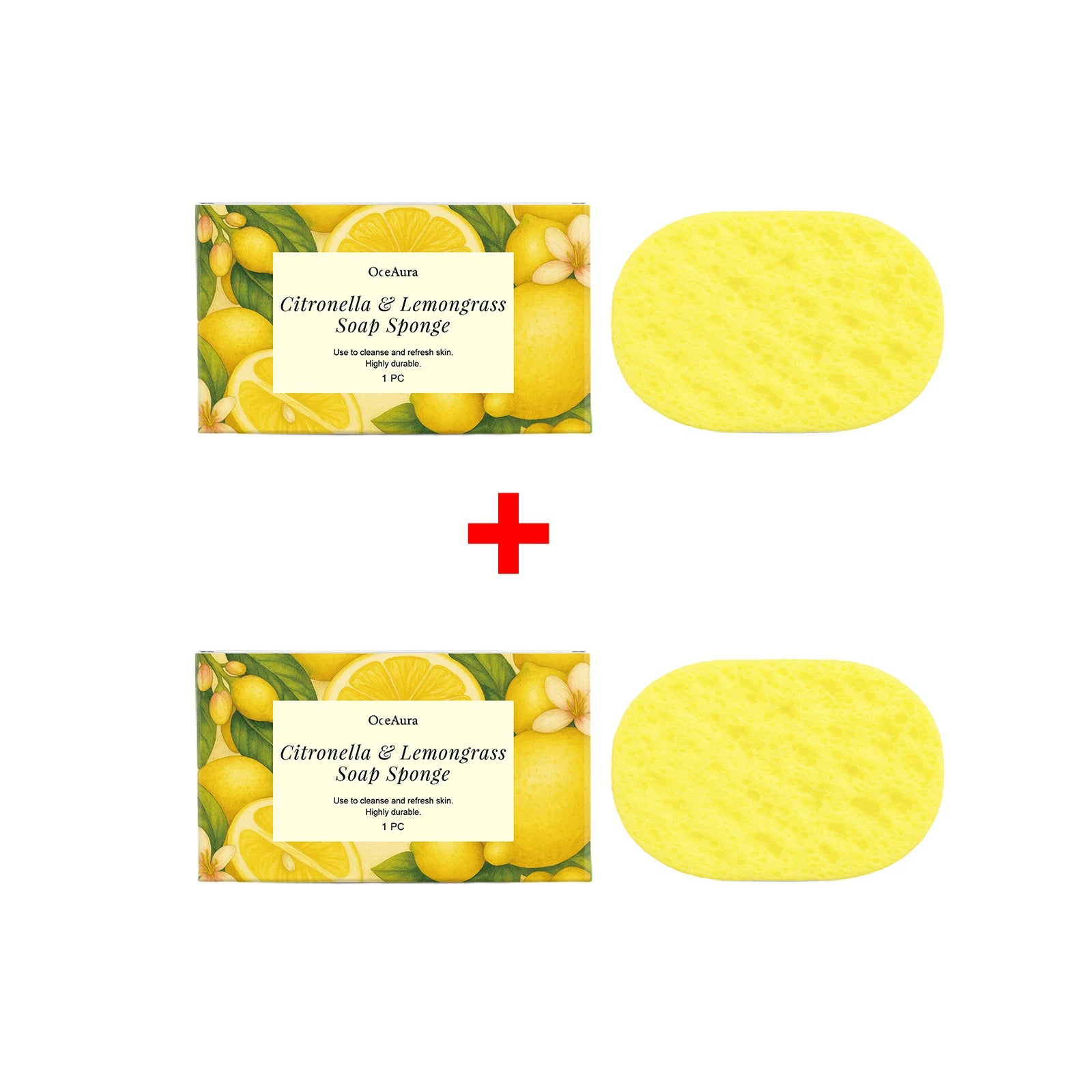 Exfoliating Lemongrass Bath Sponge for Daily Body Cleansing and Skin Care - 16