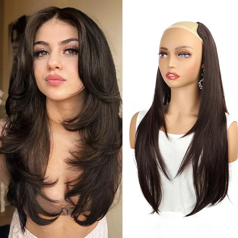 Long Straight Layered Clip-in Hair Extension for Women - 10