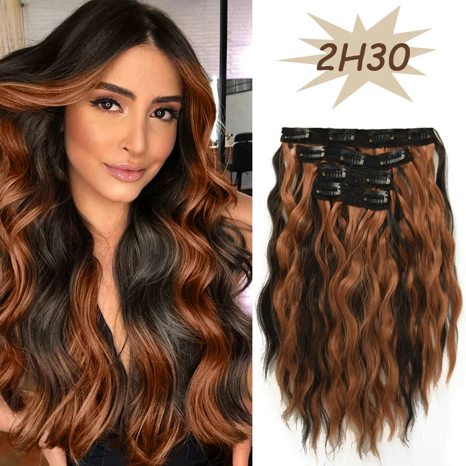 12-Inch Wavy Clip-In Hair Extensions for Daily Volume - 19