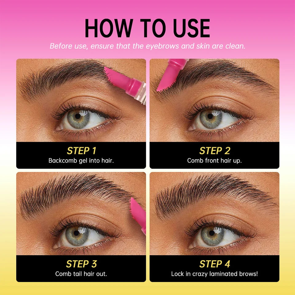 Long-Lasting Brow Lamination Gel for Defined Lifted Eyebrows